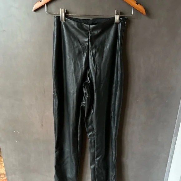 NWOT Fabletics black vegan leather leggings - Picture 6 of 7